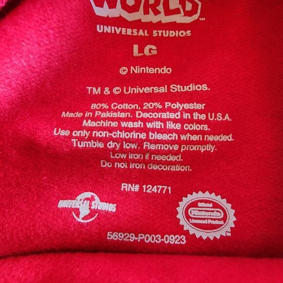 Universal Studios Hollywood Super Nintendo World Mario Red Sweatshirt Pullover L - Picture 9 of 9